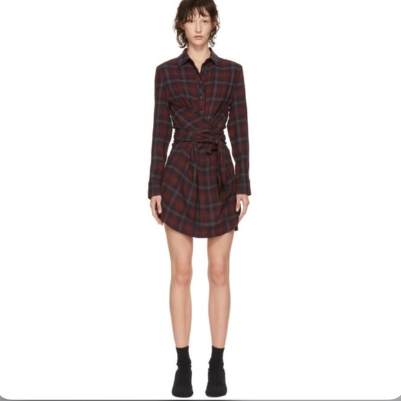 NWT Rag & Bone Felicity Dress Wool Plaid Wrap - Picture 1 of 8